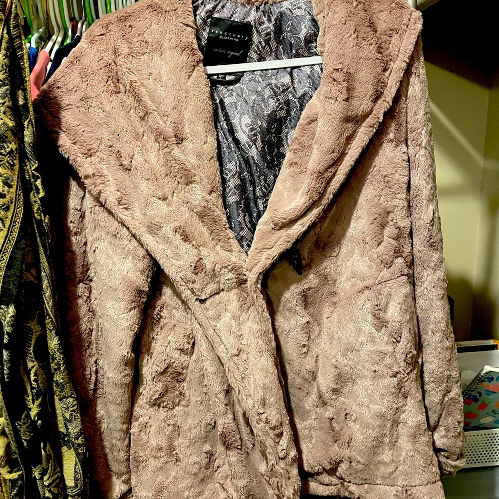 Anthropologie Faux Fur Winter Coat